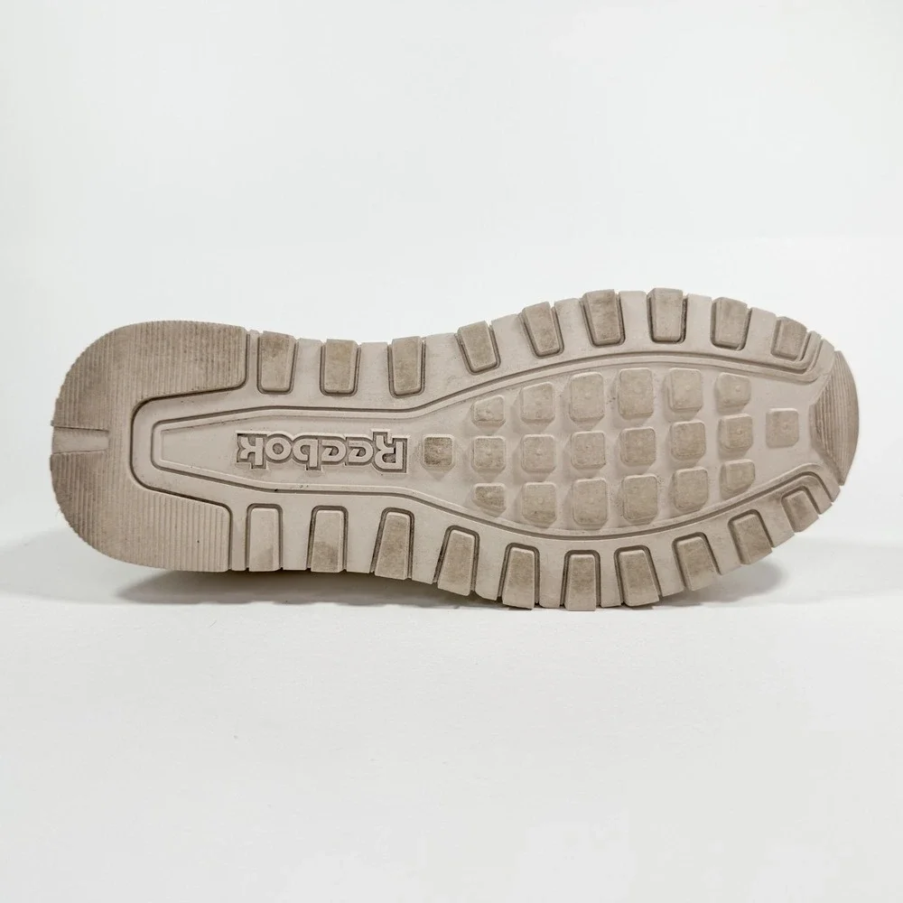 Reebok Classic Leather White Blue Sneakers Mens‎ 9.5 Casual Retro Shoes